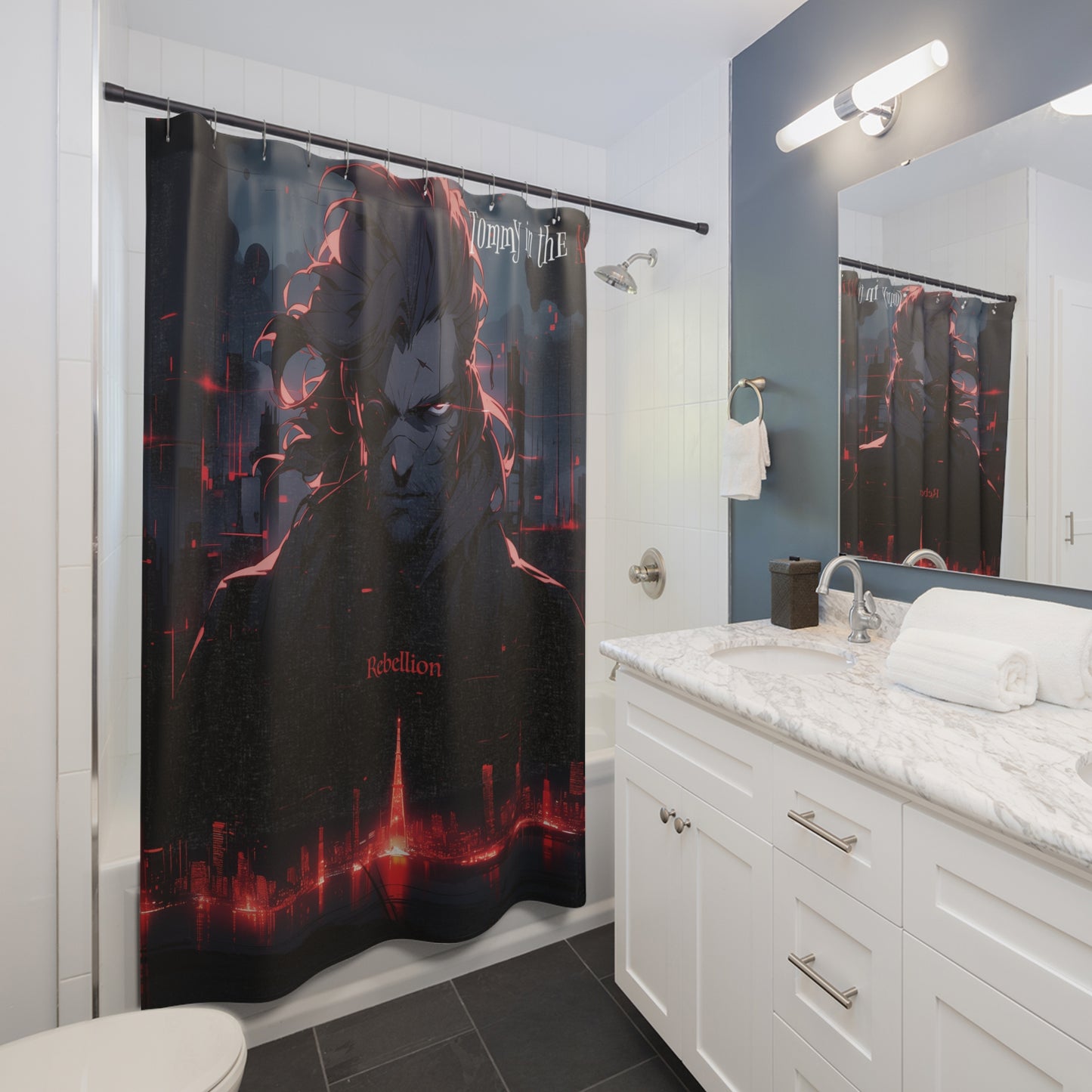EV face Shower Curtains